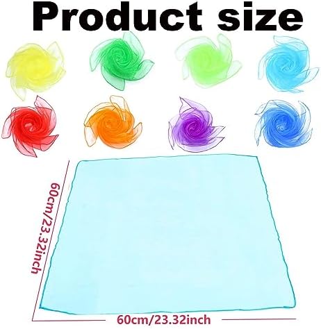 20 Pcs Sensory Scarves Rainbow Colour Kid Sensory Toys Kid Dance Juggling Scarves Silk-like Fabric Square Scarf Coloured Fabric Play Silks For Kid Rainbow Cloth Gymnastics Toy