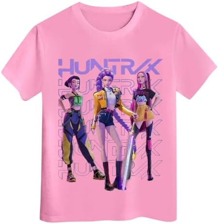 2025 K-Kpop D-Demon H-Hunters Shirt For Girls Kids Top Graphic T-Shirt Tops H-Huntrix H-Huntr/X Hip Hop Vintage Y2k Graphic Shirts DDemon Huunters Shirt Girls Kids Summer Top Short Sleeved Graphi