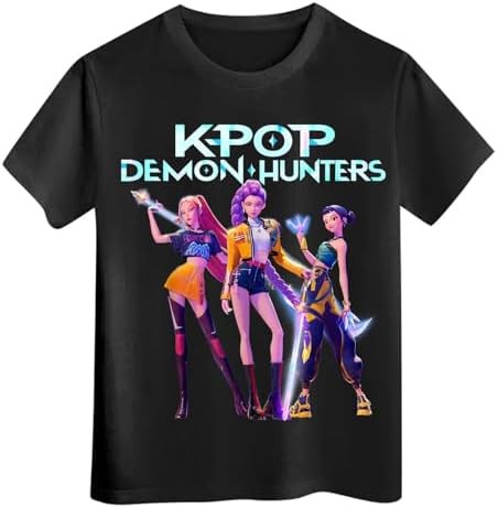 2025 K-Kpop D-Demon H-Hunters Shirt For Girls Kids Top Graphic T-Shirt Tops Vintage Y2k H-Huntrix H-Huntr/X Hip Hop Graphic Shirts Deemon Huunters Shirt Girls Kids Summer Top Short Sleeved Graphi C