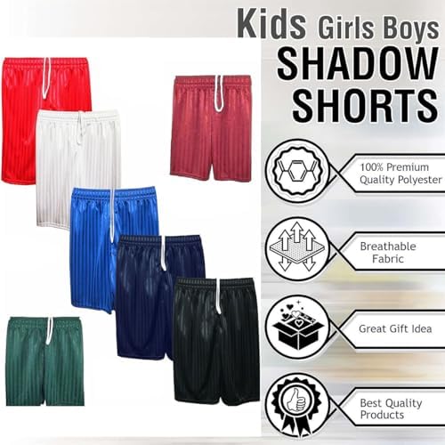 22YardsPro Boys Girls & Adults Shadow Stripe School Sports Football Rugby PE Shorts UK