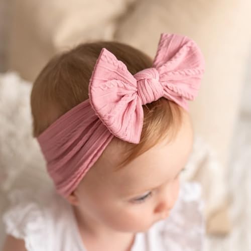 2Pcs Baby Headband Baby Hair Bands Newborn Baby Girl Headbands Adorable Baby Bow Turban Set Of Flexibility Nylon Hair Band For Baby Newborn Toddlers Photography Props Accessories