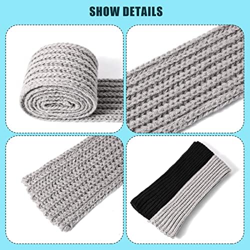 2pcs Kids Scarf Winter Knitted Scarves Warm Snoods Scarf Knit Neck Warmer For Little Boys Girls Toddlers Childrens(Black Grey)