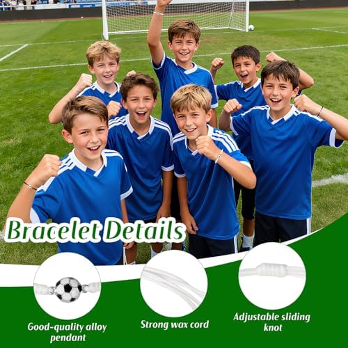 2pcs Soccer Bracelet Adjustable Braided Soccer Matching Bracelet With Card Sport Theme Unisex Jewelry For Football Fan Party Gift Accessories Stuff