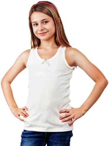 3 & 6 Pack Kids Girls Underwear Vest 100% Cotton Back To School Vest Super Soft Kids Undershirts Comfortable Sleeveless Kids Tank Tops 2-13 Years Old