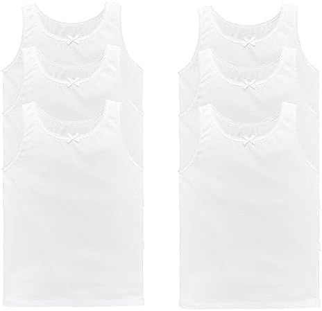 3 & 6 Pack Kids Girls Underwear Vest 100% Cotton Back to School Vest Super Soft Kids Undershirts Comfortable Sleeveless Kids Tank Tops 2-13 Years Old