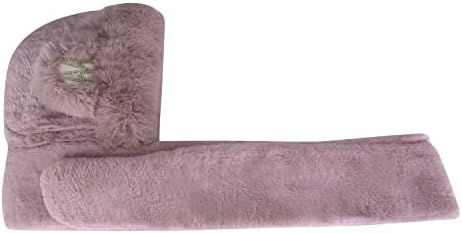 3 In 1 Kids Faux Fur Hooded Scarf Hat And Gloves Set - Winter Warm Plush Thermal Trapper Hat With Earflaps Long Scarf Pocket Mittens For Boys And Girls Age 3-8
