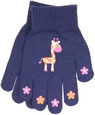3 Pairs Boys Girls Kids Thermal Magic Stretch Grip Winter Gloves Grip With Animal Camo Or Football Grippers