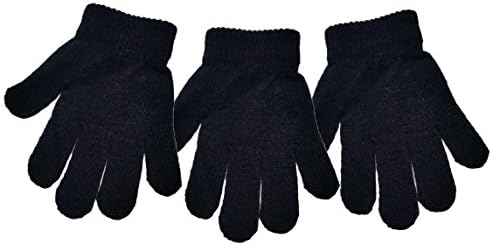 3 Pairs Children's Magic Gloves Winter Warm Soft Strechy (Black)