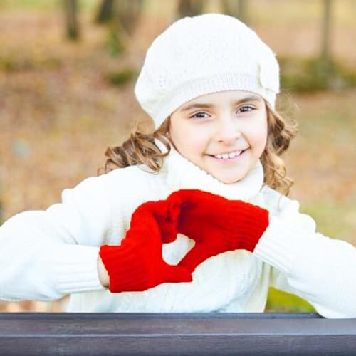 3 Pairs Kid's Winter Magic Gloves Toddler Gloves Children's Winter Knitted Stretchy Gloves Christmas Gifts For 3~10 Years Old Kids