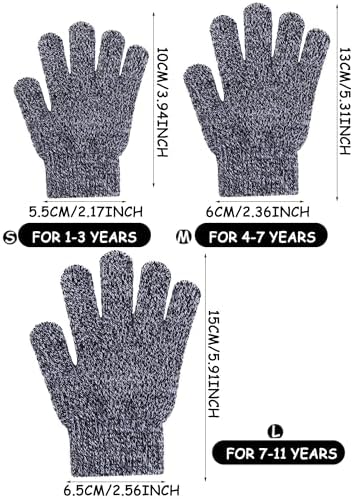 3 Pairs Kids Baby Toddler Children Gloves Knit Kids Warm Fleece Lined Touchscreen Thermal Toddler Gloves For Teen Girls Boys