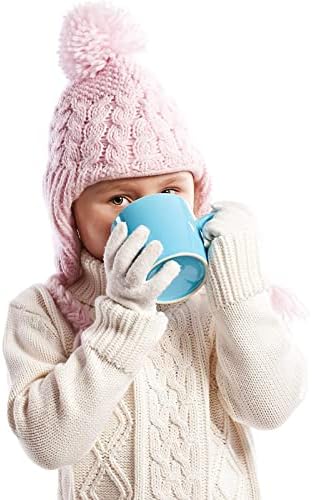 3 Pairs Kids Baby Toddler Children Gloves Knit Kids Warm Fleece Lined Touchscreen Thermal Toddler Gloves For Teen Girls Boys