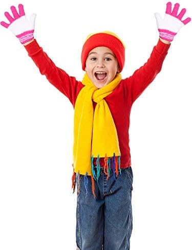 3 Pairs Kids Knit Gloves For Boys And Girls Warm Winter Full Fingers Stretchy Gloves For Kids Mittens Children