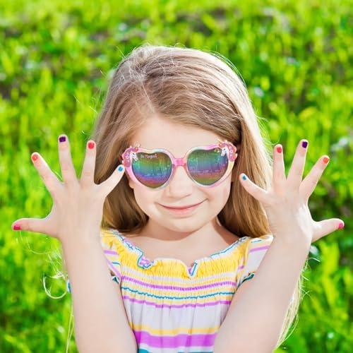 3 Pairs Kids Sunglasses Girls UV Protection Unicorn Sunglasses Toddler Eyewear For Childrens Party Favors Beach Dress Up Glasses