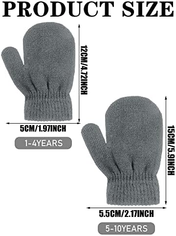 3 Pairs Winter Gloves Kids Stretchy Warm Soft Knit Gloves Children Stretch Mittens For Boys Girls