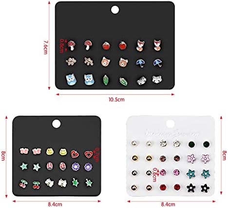 30 Pairs Girls Earrings Set Stainless Steel Cute Stud Earrings Animals Flowers Pearl Earrings Best Gifts For Teens Girls Women