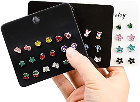 30 Pairs Girls Earrings Set Stainless Steel Cute Stud Earrings Animals Flowers Pearl Earrings Best Gifts For Teens Girls Women