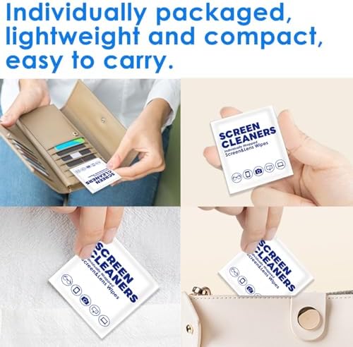 （300 PCS）Eyeglass Cleaning Wipes Lens Cleaning Wipes Screen Disposable Wipes Audio & Video Lens Cleaners Sunglasses Wipes Mobile Phone Screen Wipes Phone Tablets & Computer Screen Electronics