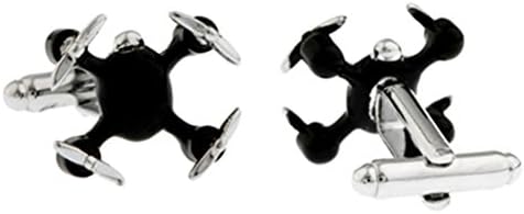 3D Black Drone High Tech Cufflinks Cuff Links