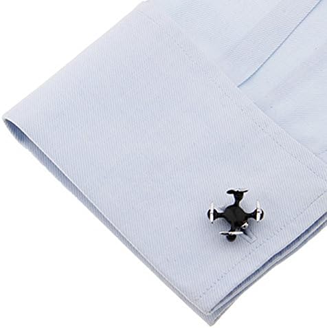 3D Black Drone High Tech Cufflinks Cuff Links