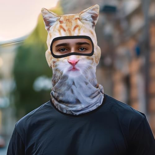 3D Cat Ski Balaclava Face Mask With Ears Cute Full Face Hood Masks Animal Mask Windproof UV Protection Winter Sports Masks With Ears For Bar Music Festivals Party Ski