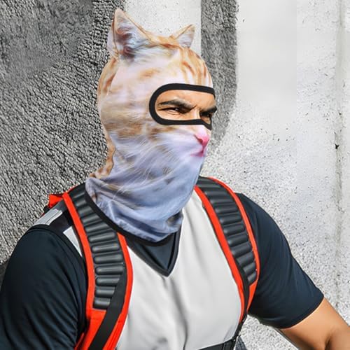 3D Cat Ski Balaclava Face Mask With Ears Cute Full Face Hood Masks Animal Mask Windproof UV Protection Winter Sports Masks With Ears For Bar Music Festivals Party Ski