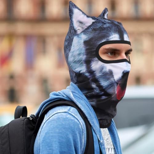 3D Cat Ski Balaclava Sheisty Face Mask With Ears Cute Full Face Hood Mask Animal Ski Mask Windproof & UV Protection Winter Sports Mask With Ears For Bar Music Festivals Party Ski Halloween
