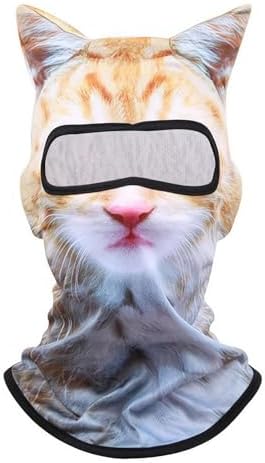 3D Cat Ski Balaclava Sheisty Face Mask with Ears Cute Full Face Hood Mask Animal Ski Mask Windproof & UV Protection Winter Sports Mask with Ears for Bar Music Festivals Party Ski Halloween