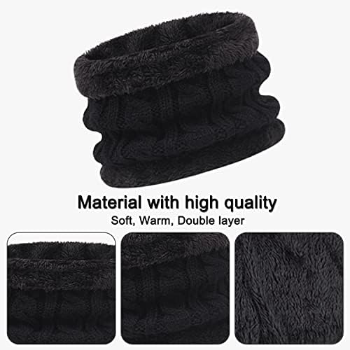 3Pcs Kids Winter Beanie Hat Scarf Gloves Set For 1-5 Years Old Boys Girls. Winter Accessories Sets For Children Outdoor Sports Knit Thick Warm Fleece Lined Thermal Sets