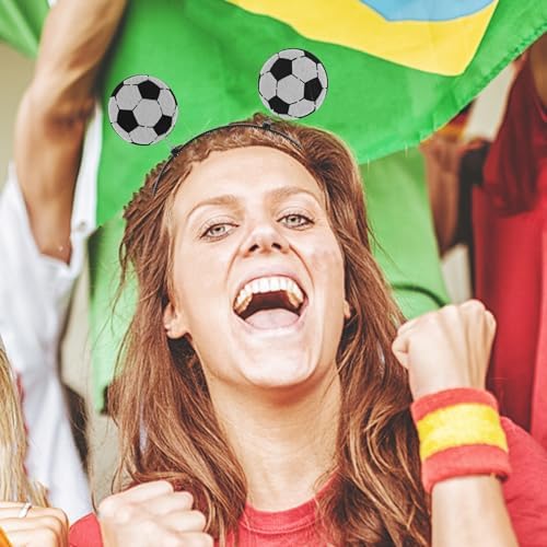 3pcs Soccer Headband Sports Hairband Soccer Ball Head Bopper For Game Day Hair Accessories Party Favor