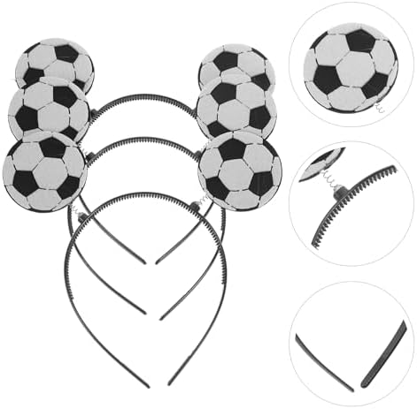 3pcs Soccer Headband Sports Hairband Soccer Ball Head Bopper For Game Day Hair Accessories Party Favor