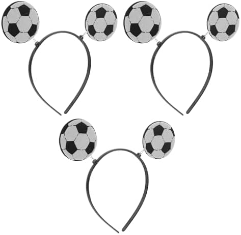 3pcs Soccer Headband Sports Hairband Soccer Ball Head Bopper for Game Day Hair Accessories Party Favor