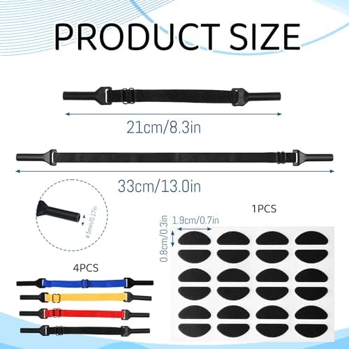 4 Kids Glasses Straps - Adjustable Sports Non-Slip Neck Straps With Nose Pads (Multi Colored)