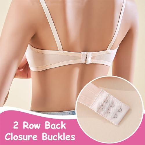 4 Pack Girls Sports Bra Training Bras Underwear With Fixed Bust Pad And Adjustable Strap Teenage Girls Crop Top For Kids 10-18 Years