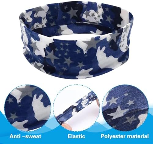 4 Pcs Camouflage Headbands And 4 Pcs Thin Headbands Sports Headbands Elastic Headbands Soft Sweat-Absorbent Headbands Sports Equipment