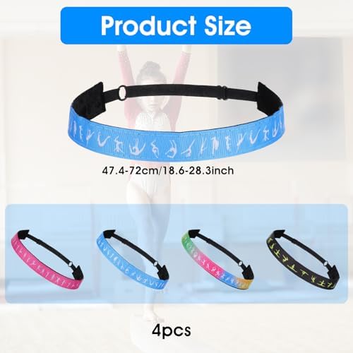 4 Pcs Dance Headbands For Girls Non Slip Elastic Gymnastics Yoga Sports Running Head Band Stretchy Athletic Headband Workout Fashion Hair Accessories For Women