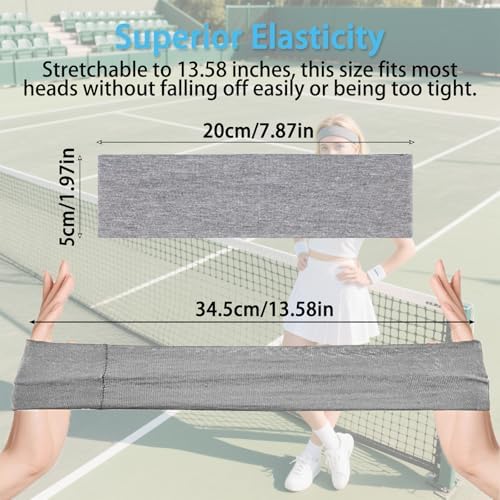 5cm Wide Stretchy Headbands For Women - 6 Pack Soft Elastic Sports Headband For Running Yoga Gym - Breathable Sweat-Wicking Hair Bands For Women's Hair & Makeup(Black Gray Pink)