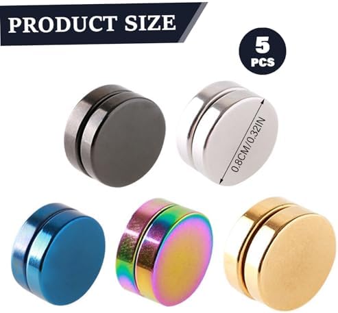 5Pcs Magnetic Earrings For Men Non Pierced Strong Magnetic Earrings Stainless Steel Ears Decoration Gift For Man Woman Girl
