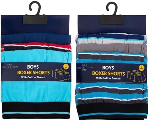 6 Pairs Of Boys Boxer Shorts Super Quality Underwear Boxers Ages 2 To 15 Years