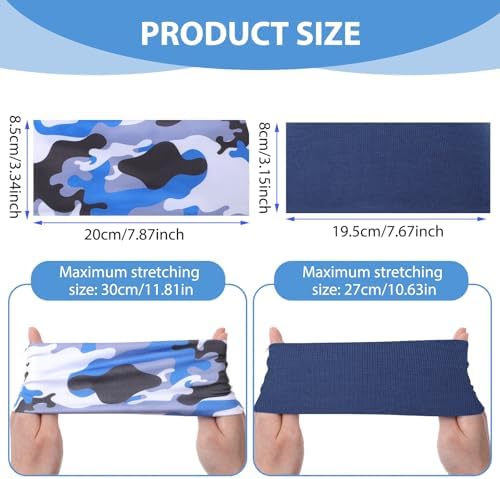 6 Pcs Basketball Headband For Boys Athletic Non Slip Breathable Boys Headbands For Sports Elastic Camo Sweatbands For Kids Basketball Soccer Baseball