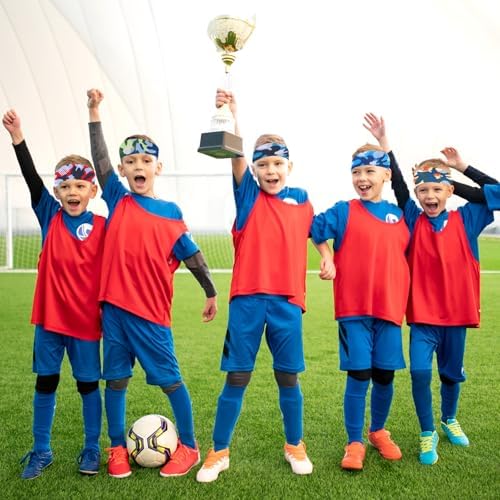 6Pcs Boys Sports Headband Breathable Athletic Sweatbands Non Slip Elastic Boys Hair Band Camouflage Football Headband Kids Headbands For Football Basketball Running Cycling