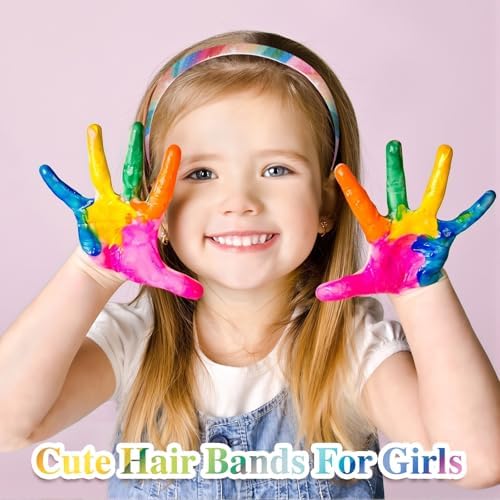 6PCS Headbands Colorful Girls Hair Accessories For Girls Birthday Presents Plastic Glitter Confetti Rainbow Headband