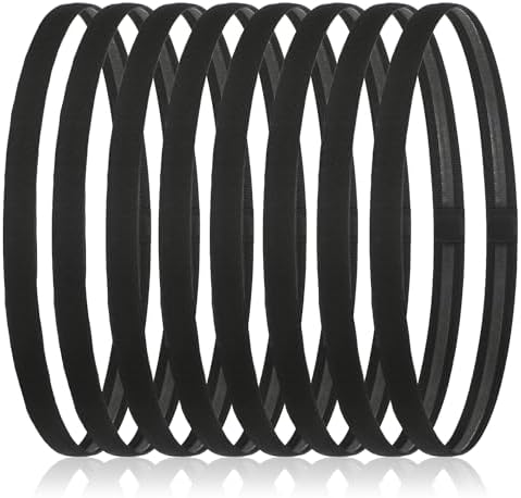 8 PCS Sports Headband Sweat Bands Non-Slip Elastic Head Bands Sports Headband for Running Cycling Workout Exercise Yoga