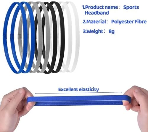 8Pcs Boys Headband For Kids Non Slip Sports Headband Set Elastic Boys Hair Band Sports Headband Kids Silicone Grip Sport Hair Band For Yoga Football Running
