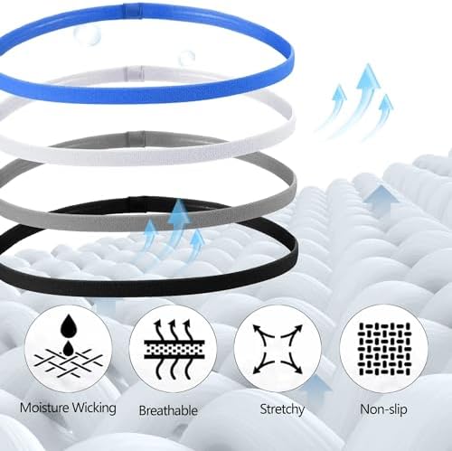 8Pcs Boys Headband For Kids Non Slip Sports Headband Set Elastic Boys Hair Band Sports Headband Kids Silicone Grip Sport Hair Band For Yoga Football Running