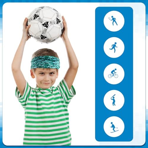 8Pcs Boys Sports Headband Breathable Elastic Sports Sweatbands Non-Slip Boys Hair Band Headscarf Camouflage Football Headbands Soft Kids Bandana For Football Basketball Running Cycling