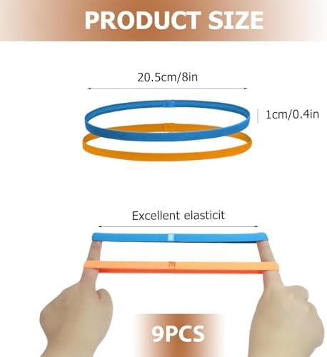 8pcs Sports Headband Thin Headbands Stretchable Non-Slip Elastic Sport Headbands Athletic Fitness Sweat Headband Sports Hair Band Elastic Headbands For Kids For Workout Running Cycling Workout