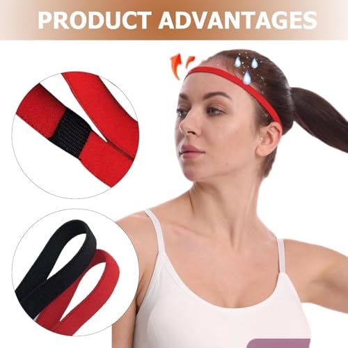 8pcs Sports Headband Thin Headbands Stretchable Non-Slip Elastic Sport Headbands Athletic Fitness Sweat Headband Sports Hair Band Elastic Headbands For Kids For Workout Running Cycling Workout