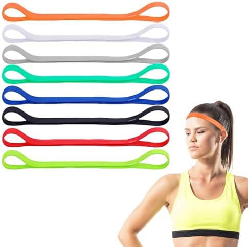 8pcs Sports Headband Thin Headbands Stretchable Non-Slip Elastic Sport Headbands Athletic Fitness Sweat Headband Sports Hair Band Elastic Headbands For Kids For Workout Running Cycling Workout