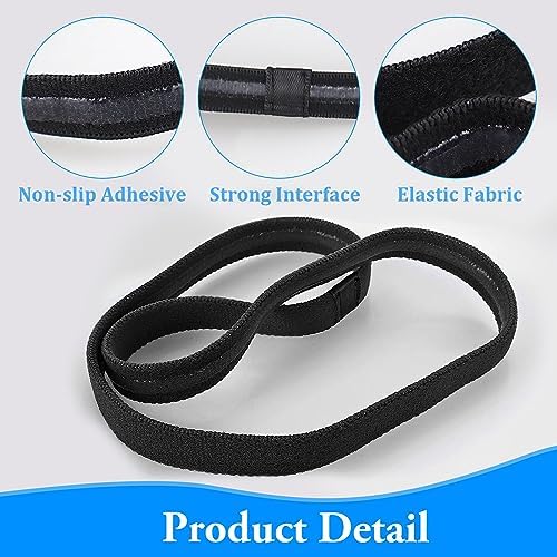 9 Pcs Non-Slip Elastic Sports Headbands Black Slim Hairband With Elastic Silicone Grip Exercise Hair And Sweatbands Athletic Hair Accessories For Yoga Jogging Vollyball Men Women Kids Outdoor Sports
