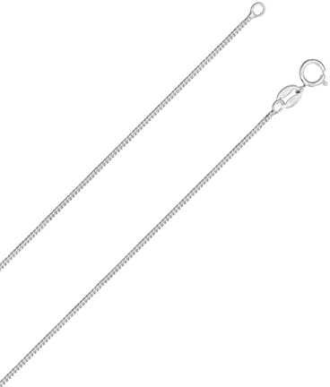 925 Sterling Silver 1.0 MM Width Diamond Cut Curb Chain Necklace for Children Unisex Kids Girls Boys - 12" 14" Inch - Thin & Sturdy Trace/Fine Silver Chain - Ideal for Childrens/Smaller Pendants
